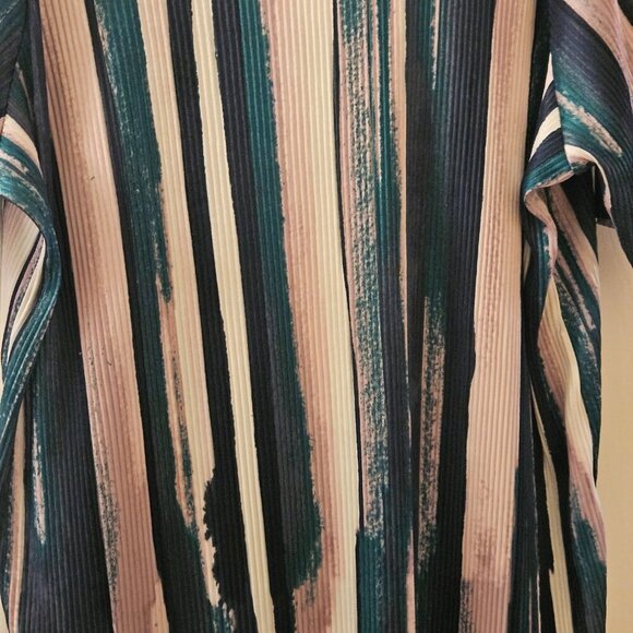 Cuddl Duds super soft lavender Pink multicolor striped short sleeve large - Picture 4 of 8